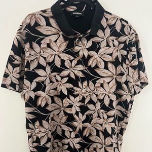 Express Polo Moisture Wicking XL Floral Summer